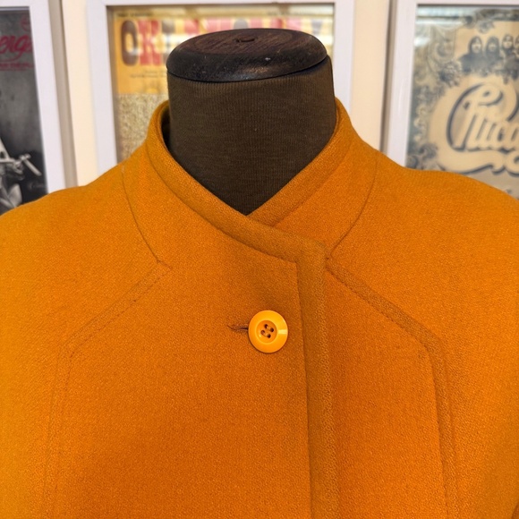 OOAK Classic Vintage 70s Mustard Wool Maxi Coat w/ Belt - Picture 6 of 10